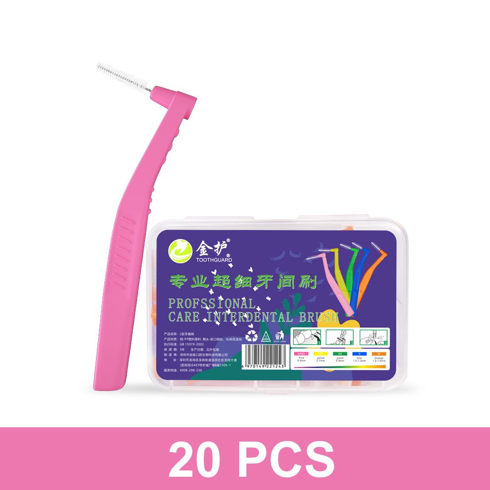 20pcs Angled Interdental Brush For Orthodontic Braces Micro Soft Brush For Dental Brackets Cleaning L Shaped Short Handle Brushes