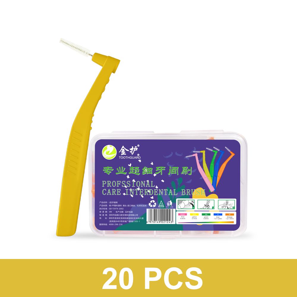 20pcs Angled Interdental Brush For Orthodontic Braces Micro Soft Brush For Dental Brackets Cleaning L Shaped Short Handle Brushes