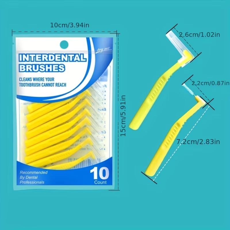 10pcs Angled Interdental Brush For Orthodontic Braces Micro Soft Brush For Dental Brackets Cleaning L Shaped Short Handle Brushes