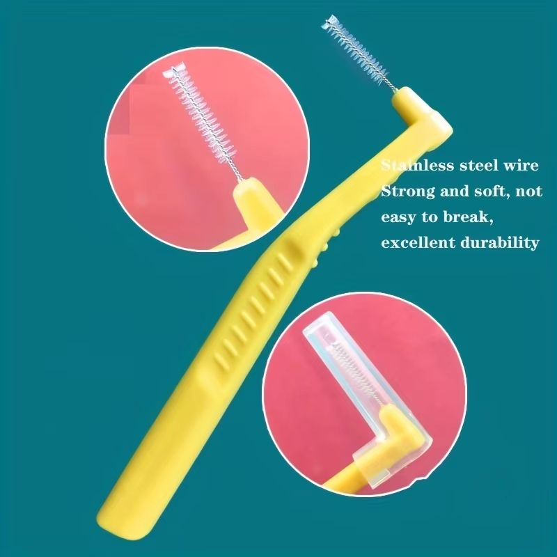 10pcs Angled Interdental Brush For Orthodontic Braces Micro Soft Brush For Dental Brackets Cleaning L Shaped Short Handle Brushes