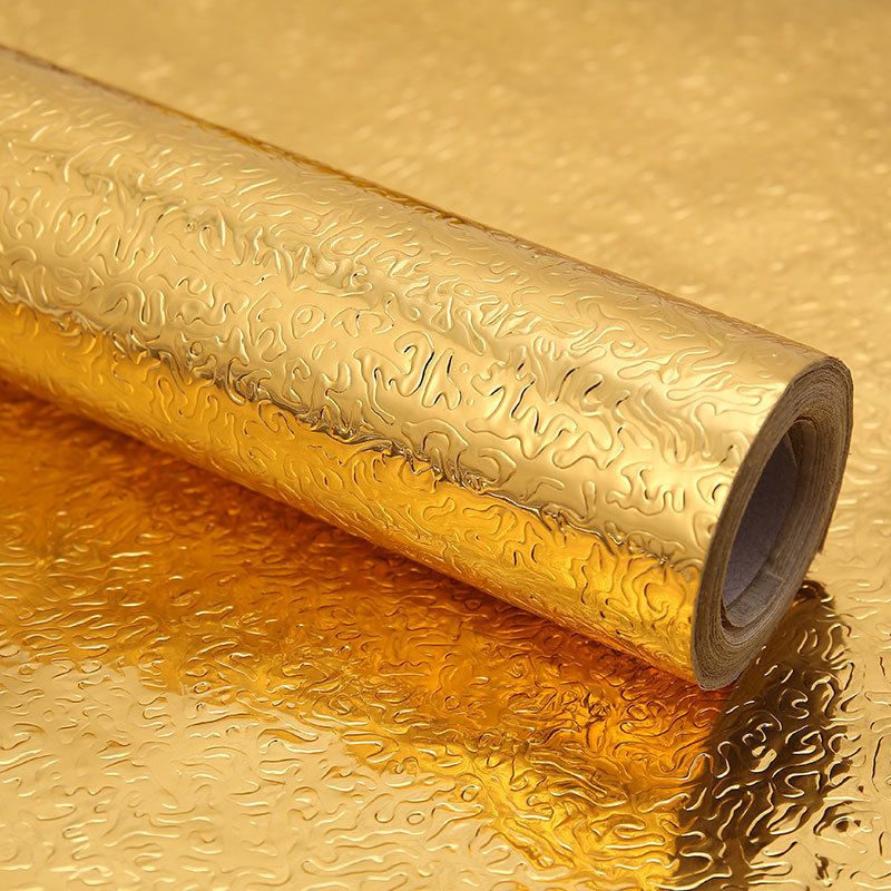 Kitchen Wallpaper Stickers Self Adhesive Aluminum Foil Oil Proof Waterproof Stickers for Countertop Drawer Cabinets Film Sticke