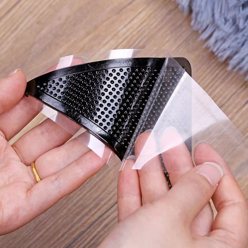 4pcs Carpet Non-slip Stickers Self-Adhesive Anti Skid Grip Tape Carpet Floor Mat Fixed Sticker Rug Gripper Right-angle L-shape