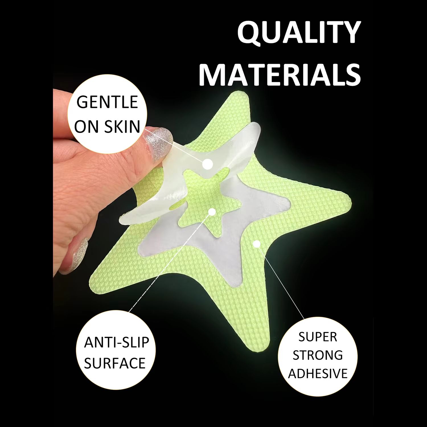 30 pieces Fluorescence Anti-skid Tape For Children's floor, Stairs, Steps, Bathroom Anti-skid Strip Bathtub Non-slip Sticker