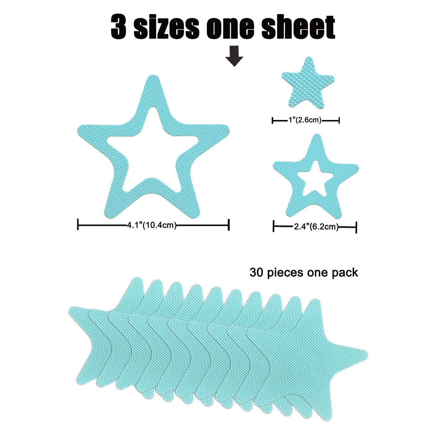 30 pieces Fluorescence Anti-skid Tape For Children's floor, Stairs, Steps, Bathroom Anti-skid Strip Bathtub Non-slip Sticker