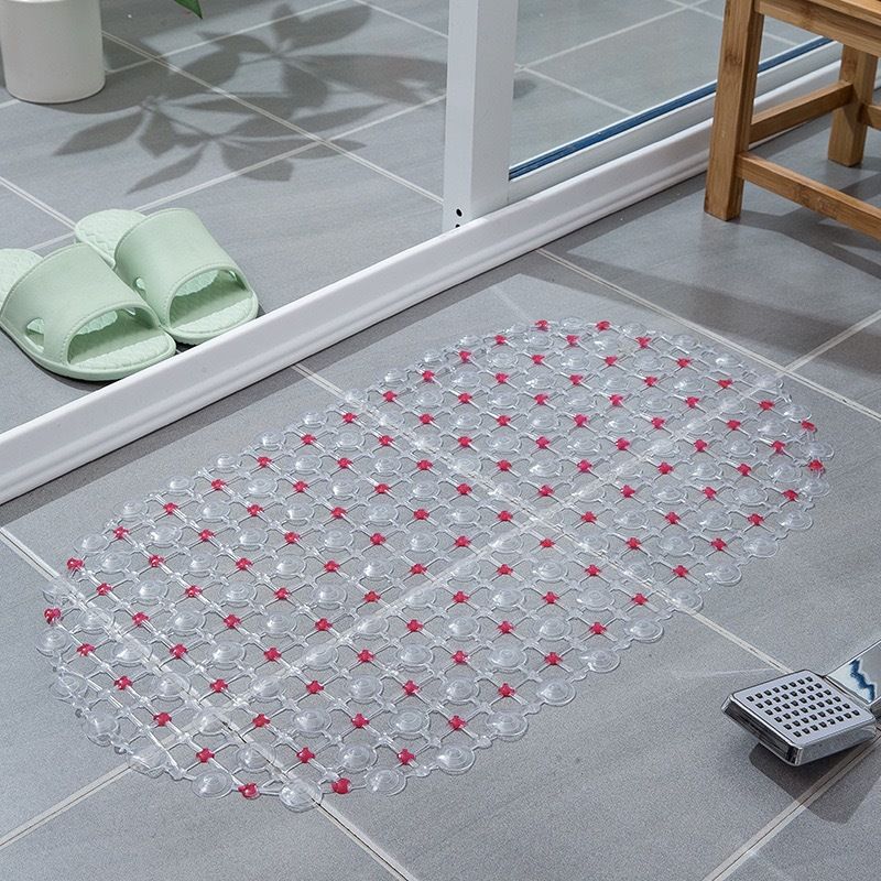 1pc PVC Anti-skid Bath Mats Rectangle Soft Shower Bathroom Massage Mat Suction Cup Non-slip Bath Carpet Large Size