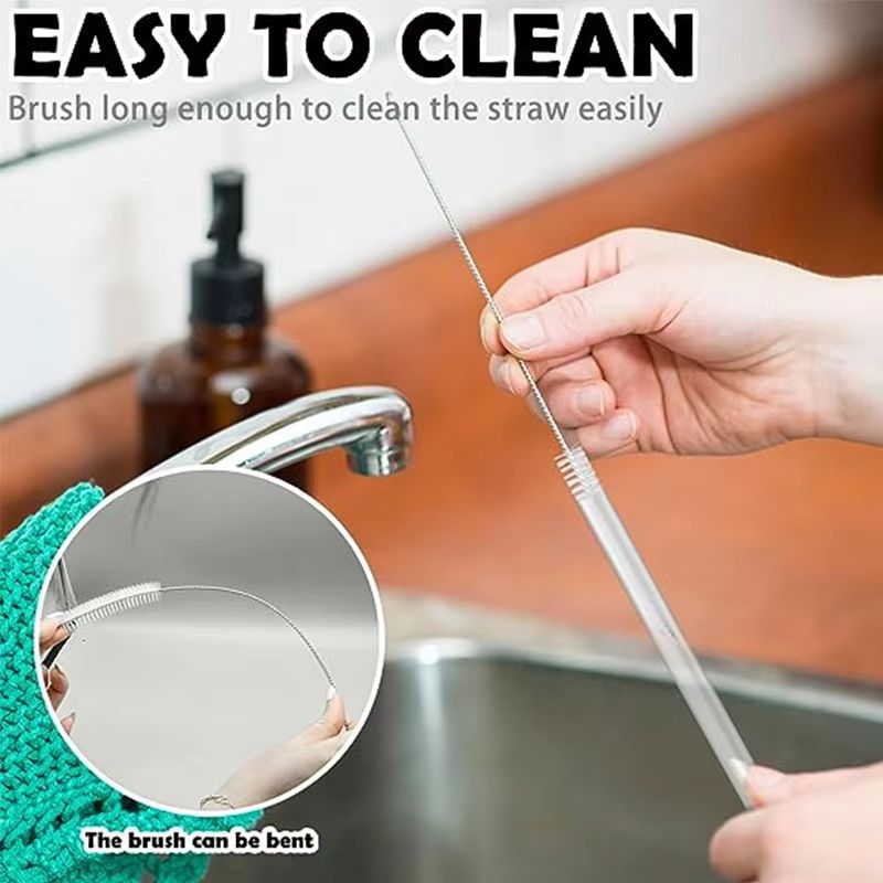 Replacement Straws for Stanley 40oz Adventure Quencher Travel Tumbler, Reusable Plastic Straws with Cleaning Brush