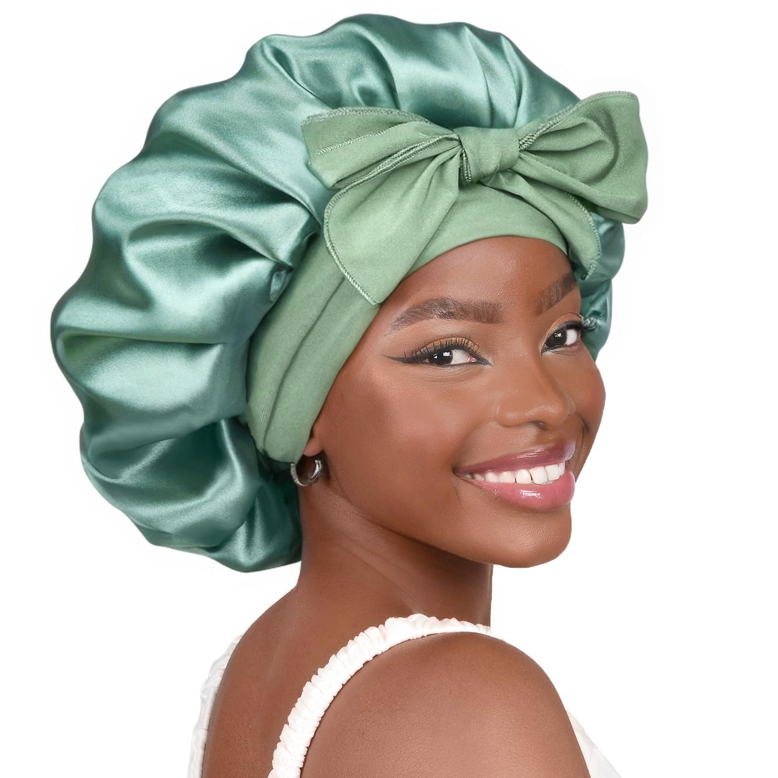 Satin Bonnet Silk Bonnet Adjustable Bonne For Sleeping Hair Bonnet With Tie Band Bonnets For Women Men