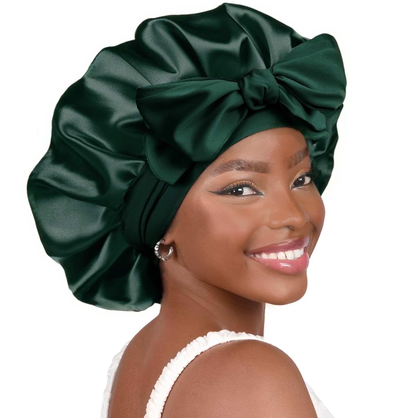 Satin Bonnet Silk Bonnet Adjustable Bonne For Sleeping Hair Bonnet With Tie Band Bonnets For Women Men