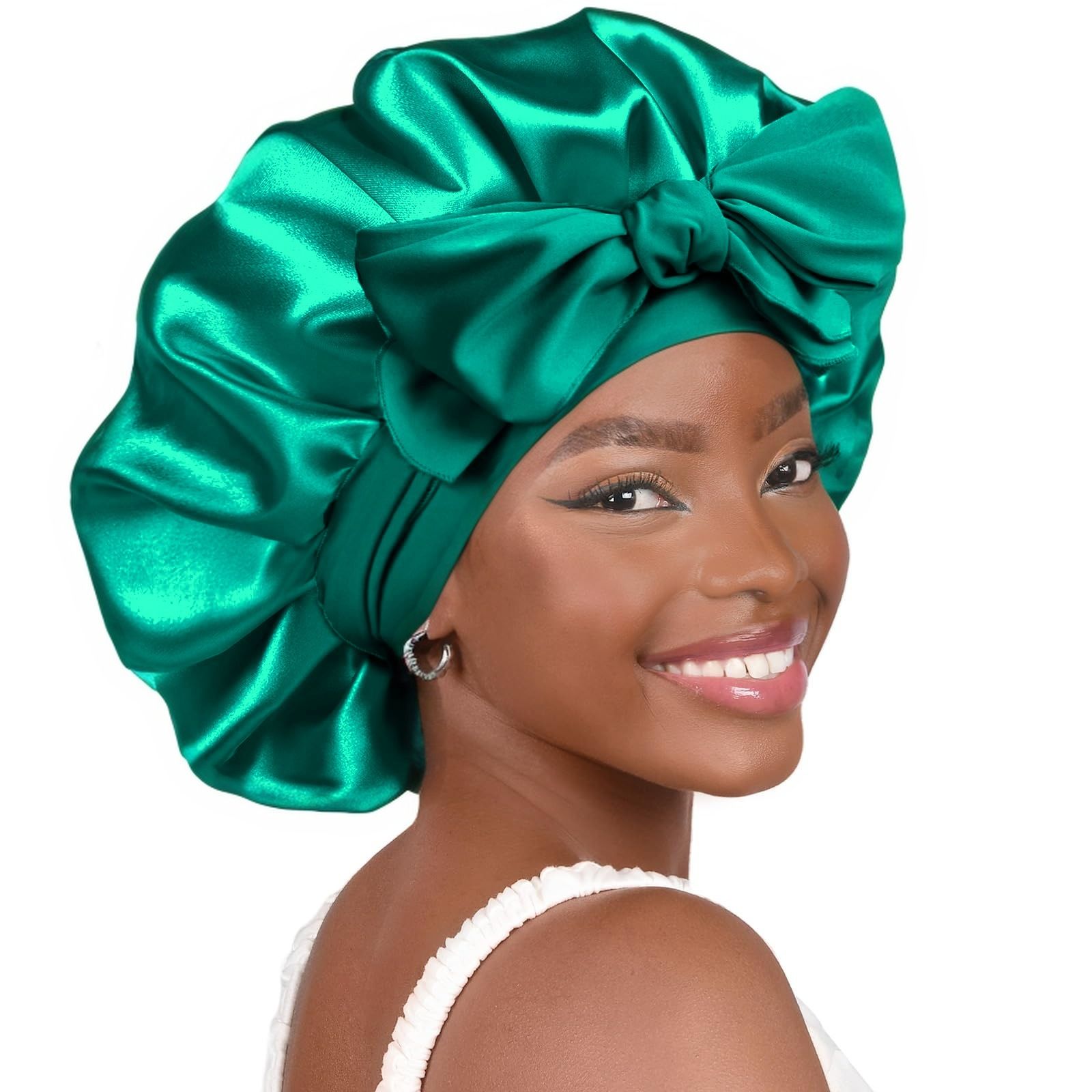 Satin Bonnet Silk Bonnet Adjustable Bonne For Sleeping Hair Bonnet With Tie Band Bonnets For Women Men