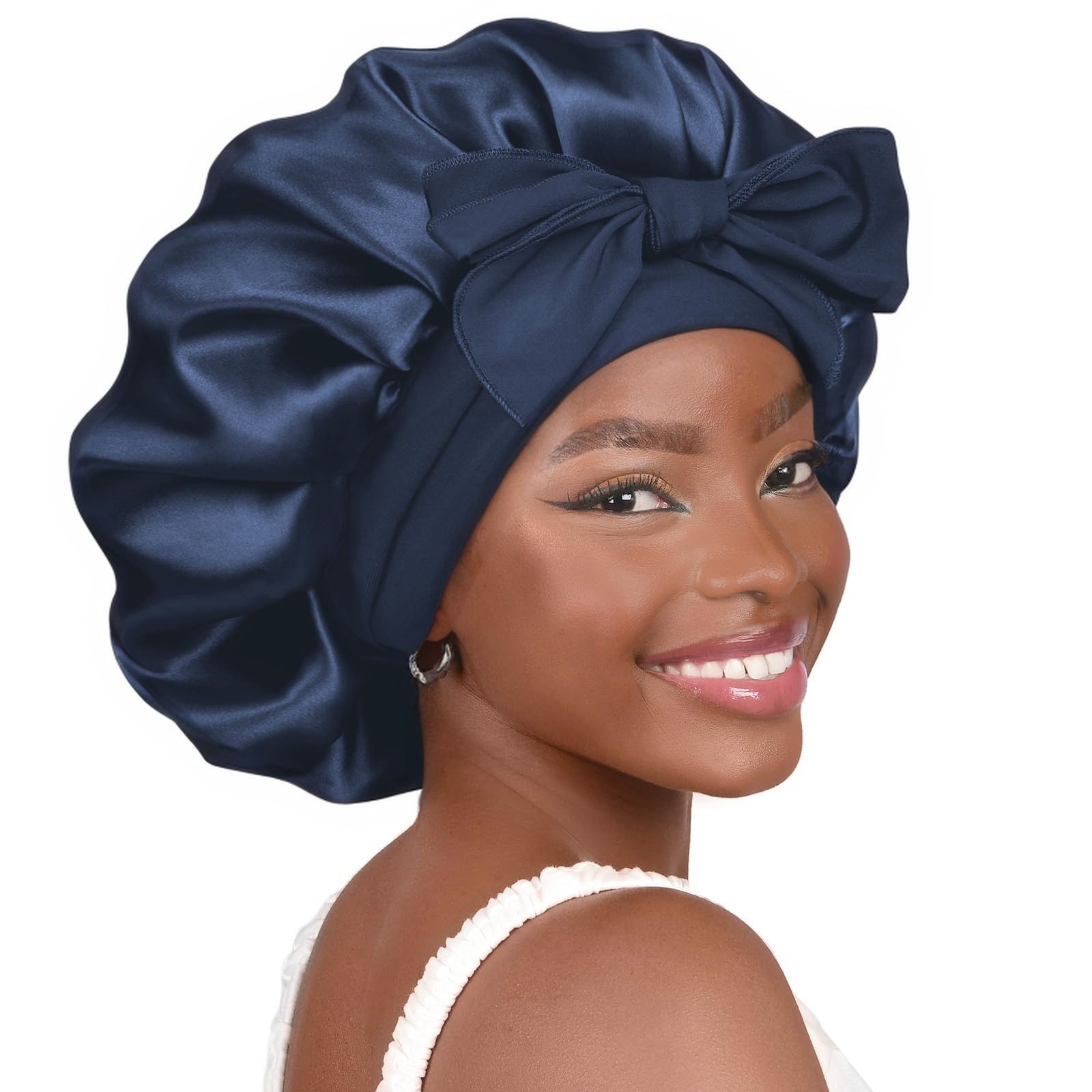 Satin Bonnet Silk Bonnet Adjustable Bonne For Sleeping Hair Bonnet With Tie Band Bonnets For Women Men
