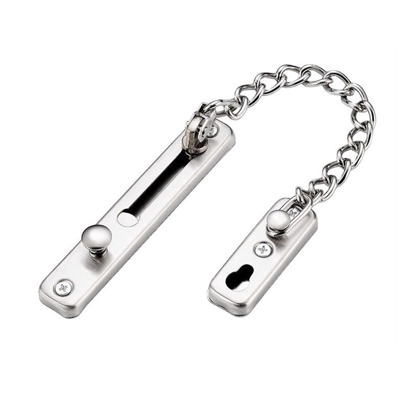 Security Door Sliding Chain Lock Safety Punch Free Stainless Steel Door Chain Lock Anti-theft Door Chain Latch Buckle