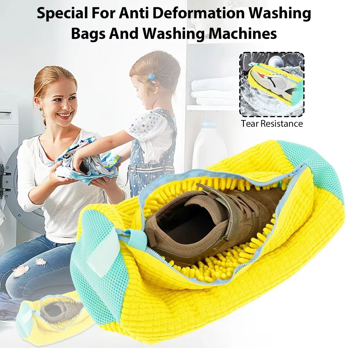 1PCS Washing Shoes Bag Protector Fluffy fibers Polyester Washing Shoes Machine Friendly Laundry Bag Drying Bags