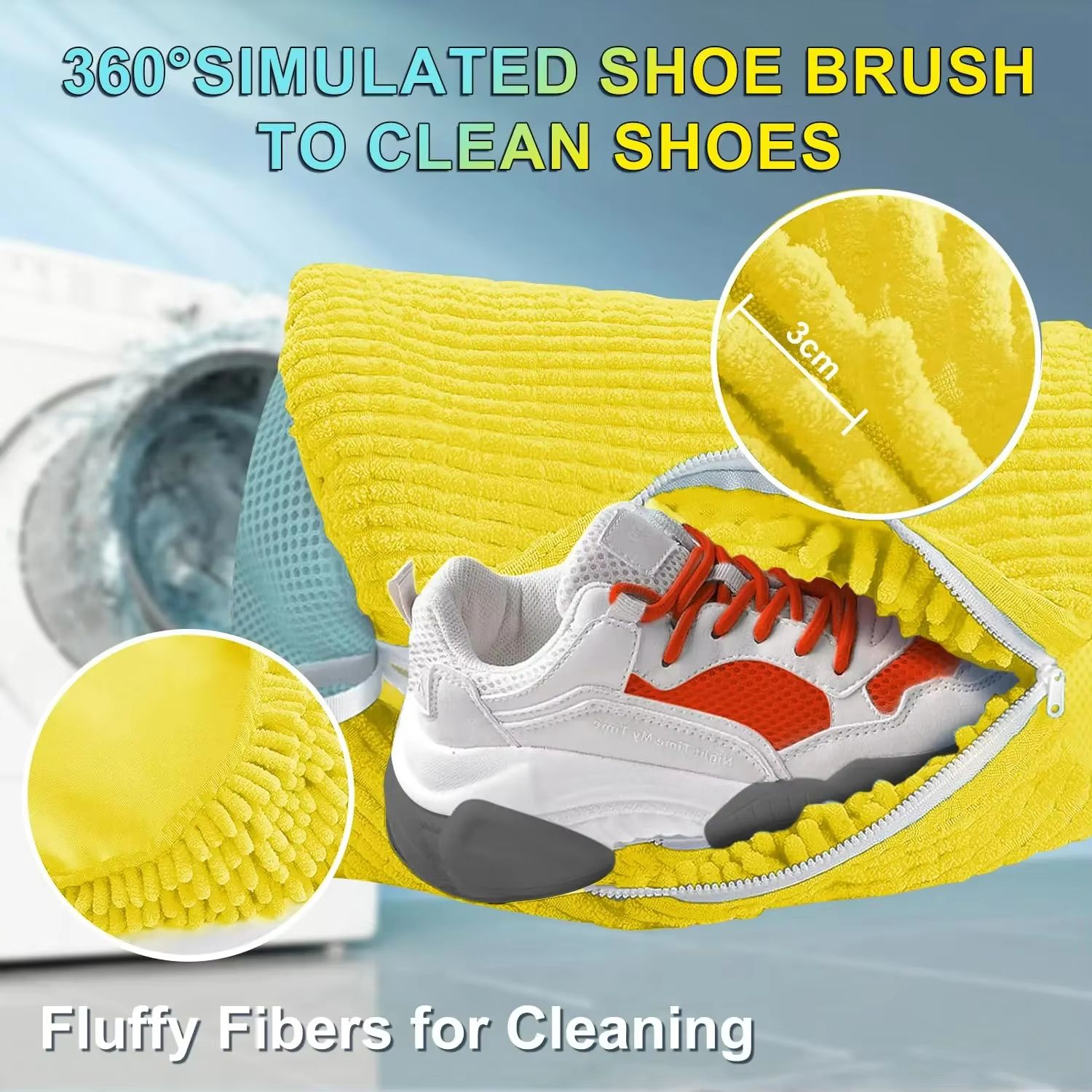 1PCS Washing Shoes Bag Protector Fluffy fibers Polyester Washing Shoes Machine Friendly Laundry Bag Drying Bags