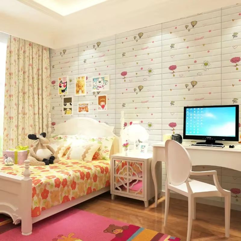 1Pcs 70*77cm Self-Adhesive Panels 3D Soft Crash Foam Wallpaper Imitation Brick Wall Stickers Living Room Kid Bedroom Decor