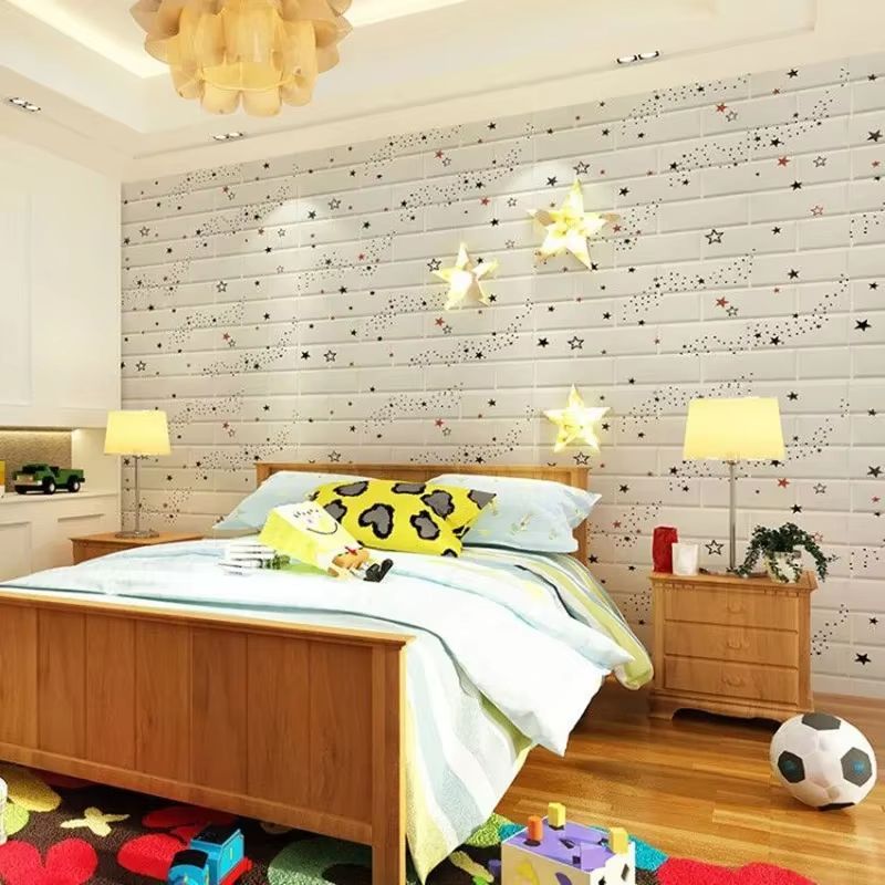 1Pcs 70*77cm Self-Adhesive Panels 3D Soft Crash Foam Wallpaper Imitation Brick Wall Stickers Living Room Kid Bedroom Decor