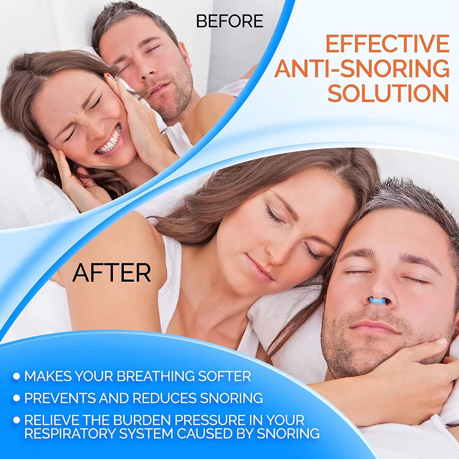 Silicone Magnetic Anti Snore Stop Snoring Nose Clip Sleep Tray Sleeping Aid Apnea Guard Night Device with Case Nose Clip Men's