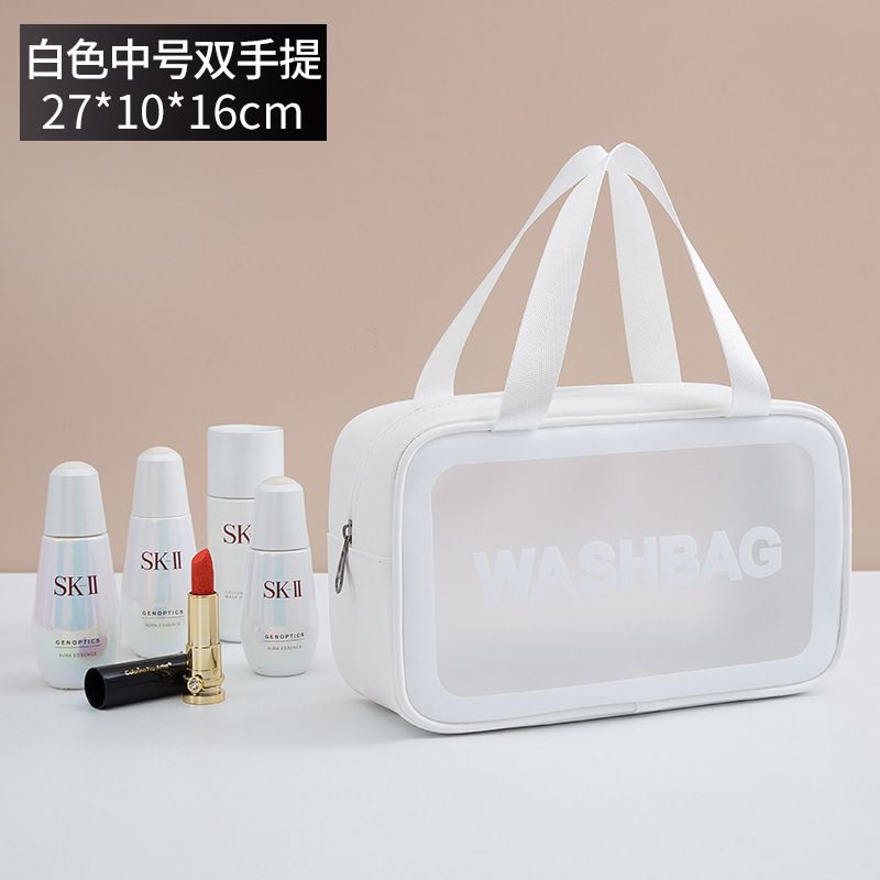 Pu Frosted Clear Makeup Box Waterproof Travel Toiletry Bag Large Capacity Portable Bath Storage Bag Children's Lunch Bag