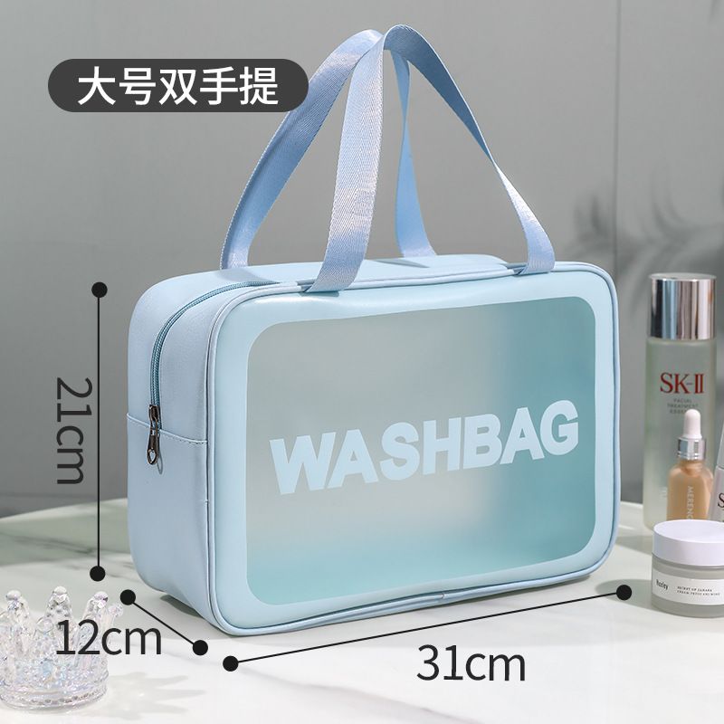 Pu Frosted Clear Makeup Box Waterproof Travel Toiletry Bag Large Capacity Portable Bath Storage Bag Children's Lunch Bag