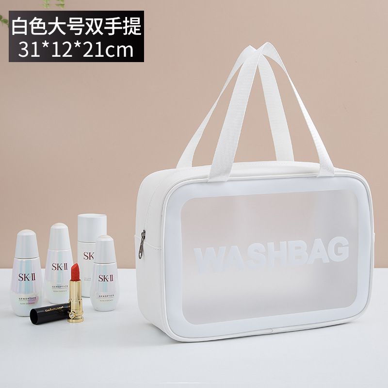 Pu Frosted Clear Makeup Box Waterproof Travel Toiletry Bag Large Capacity Portable Bath Storage Bag Children's Lunch Bag