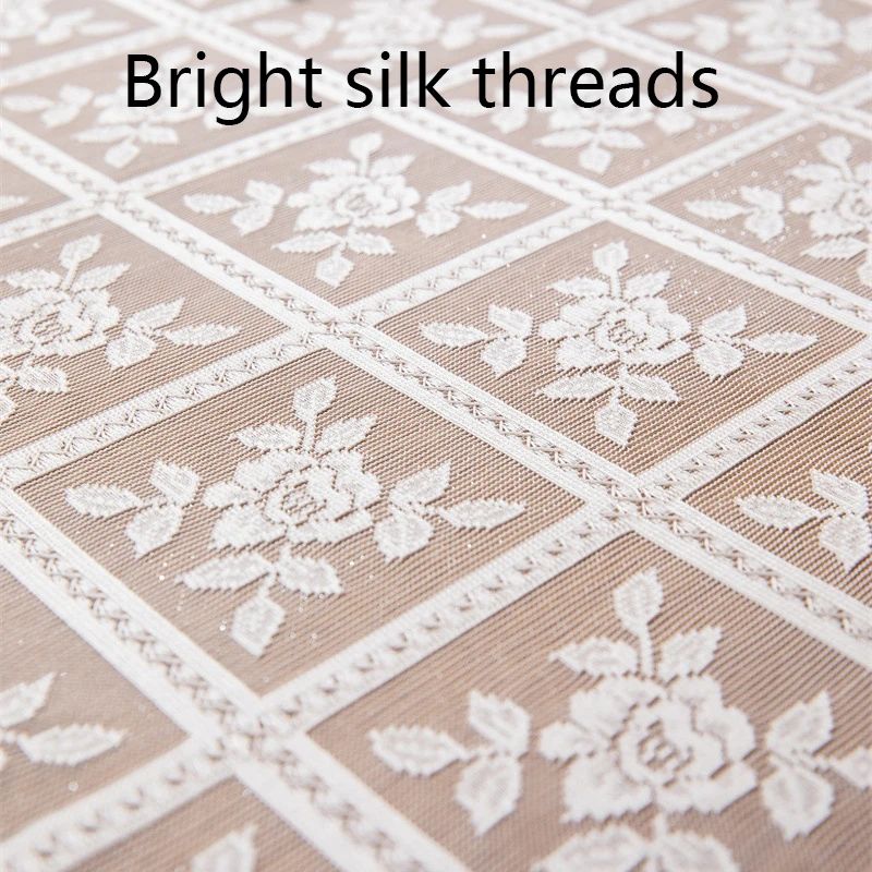 Beige square lace openwork tablecloth retro European embroidery table linen wedding party garden home decoration