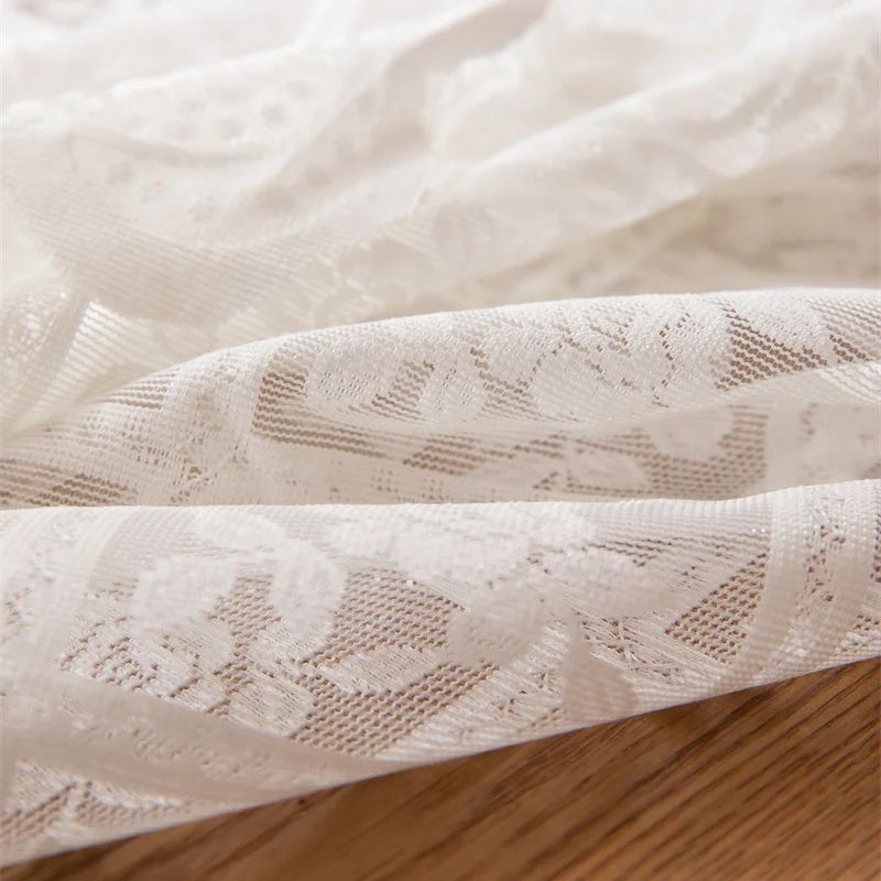 Beige square lace openwork tablecloth retro European embroidery table linen wedding party garden home decoration