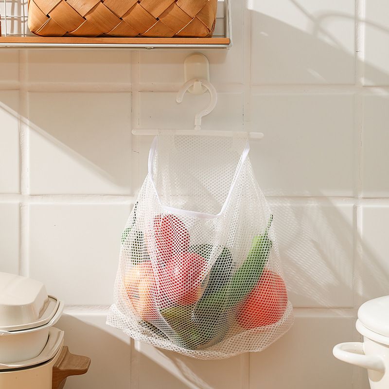 Wall Hanging Laundry Storage Net Dirty Clothes Sundries Foldable Organizer Basket Bathroom Storage Bag Fruits Vegetable Mesh Bag