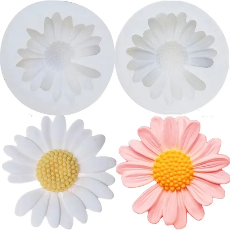 3D Daisy Flower Mold Sun Flower Silicone Mold Aromatherapy Epoxy Soap Candle Mold DIY Decoration Baking Tools For Cakes