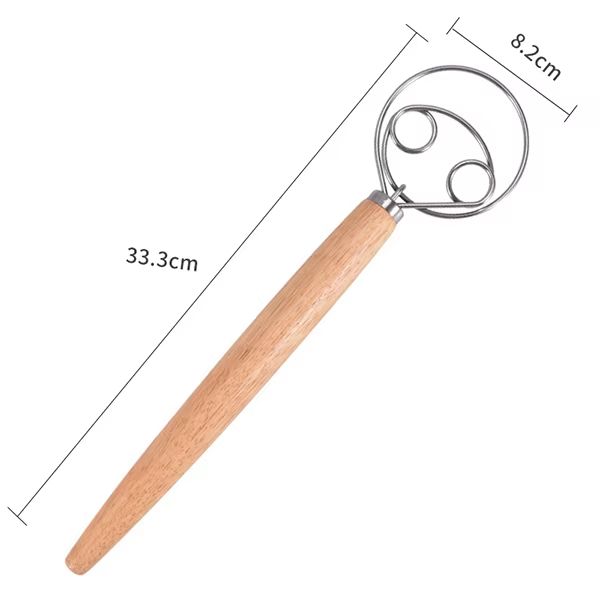 Large Hand Danish Dough Whisk Bread Mixer Stainless Steel Cake Pastry Dough Mixer Stick Egg Beater Kitchen Baking Blender Tools