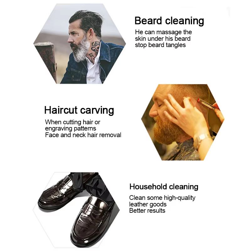 Men Boar Bristle Hair Brush S/M/L Natural Wooden Wave Brush for Male Beard Hairbrush Dual-purpose Double-sided Beard Brush