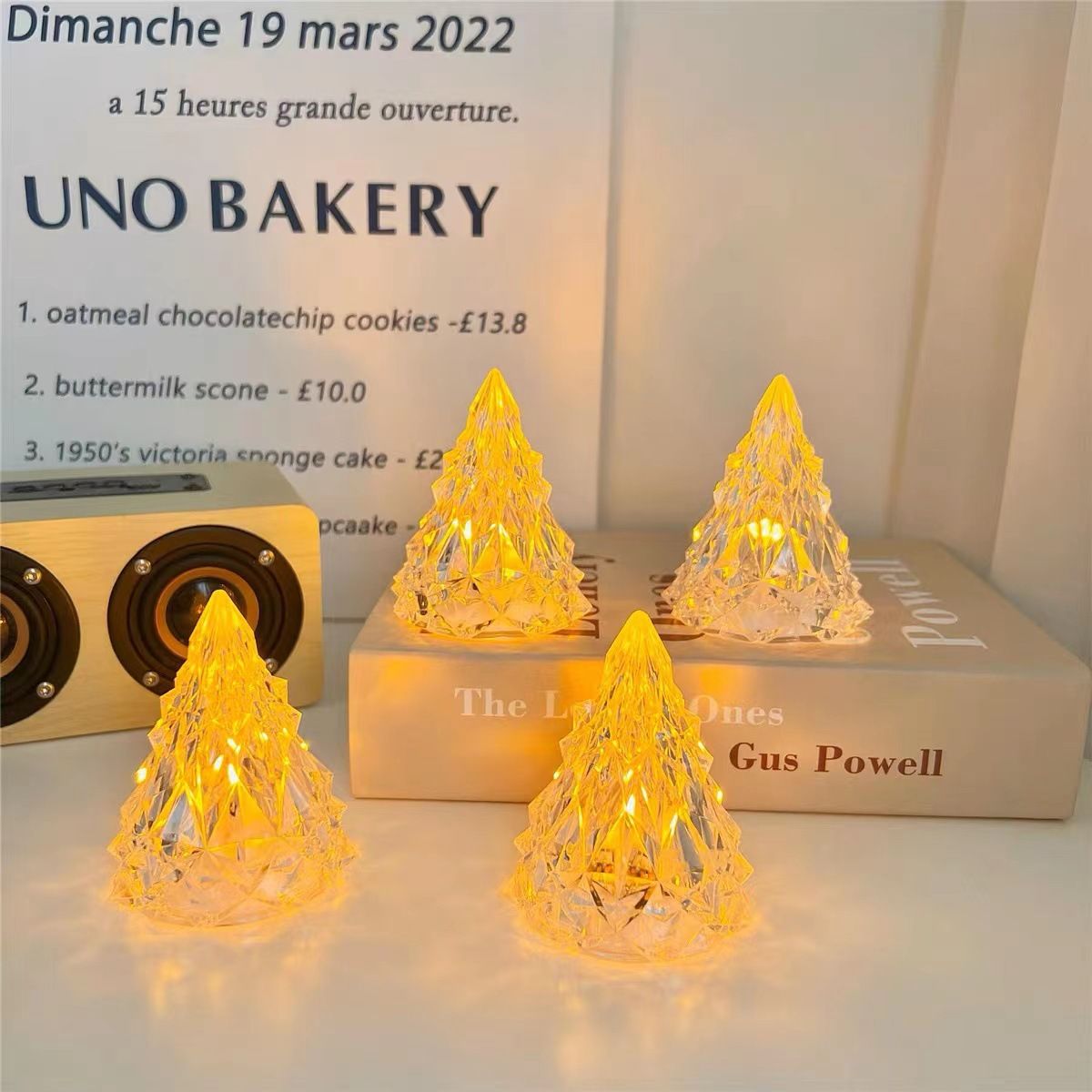 Christmas Tree Iceberg Lights Warm Light Color Crystal Lamp Snowy Mountain Romantic Nightlight LED Home Decor Sleep Light Gifts
