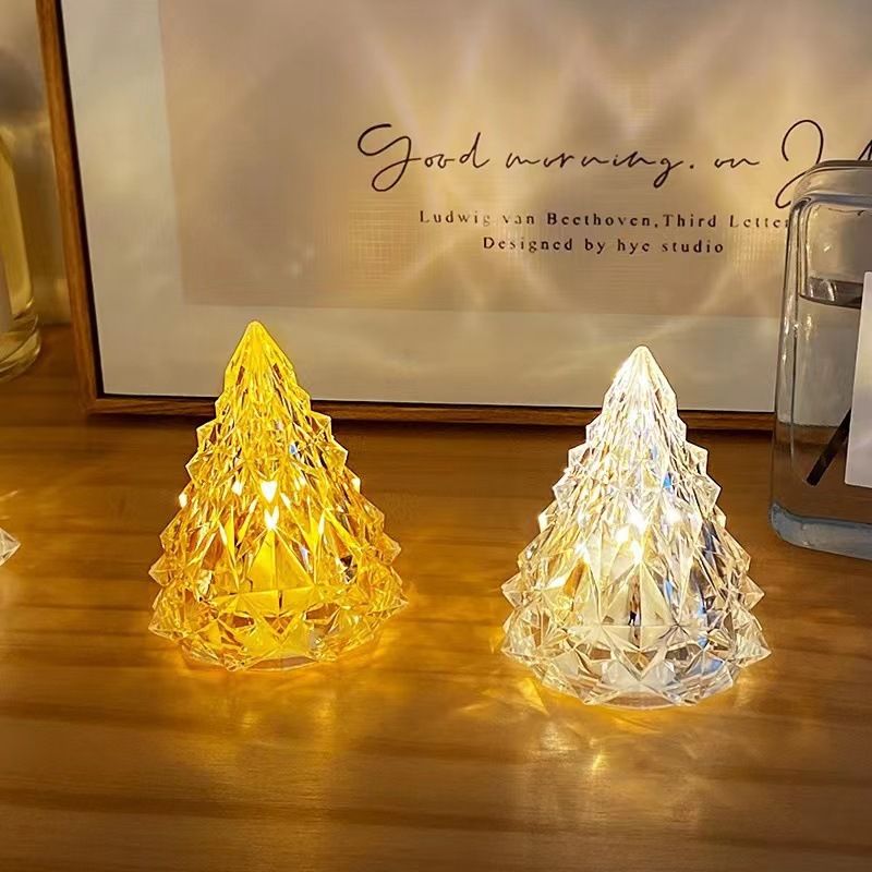 Christmas Tree Iceberg Lights Warm Light Color Crystal Lamp Snowy Mountain Romantic Nightlight LED Home Decor Sleep Light Gifts