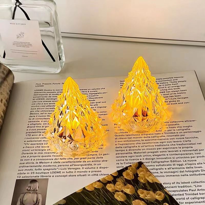 Christmas Tree Iceberg Lights Warm Light Color Crystal Lamp Snowy Mountain Romantic Nightlight LED Home Decor Sleep Light Gifts