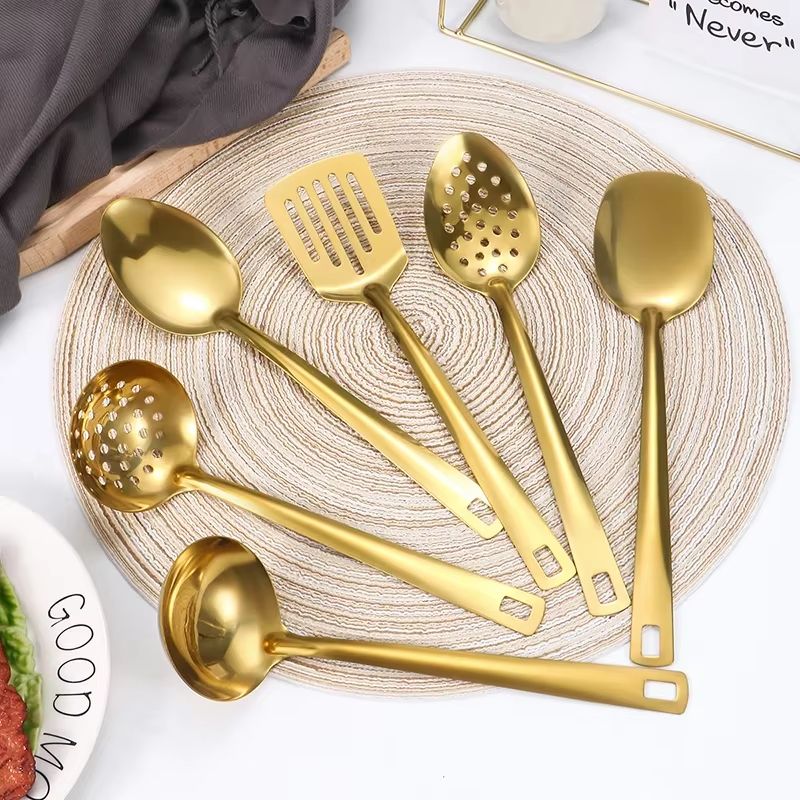 Stainless Steel Dinnerware Set Home Creative Korean Cutlery Golden Spoon Korean-style Hot Pot Cutlery Set Kitchenware Set