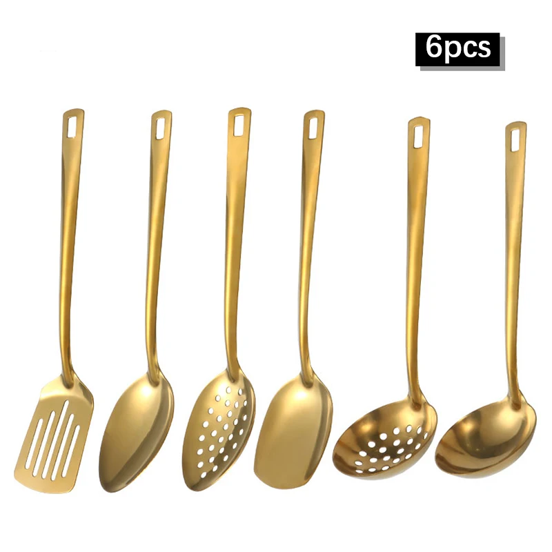 Stainless Steel Dinnerware Set Home Creative Korean Cutlery Golden Spoon Korean-style Hot Pot Cutlery Set Kitchenware Set