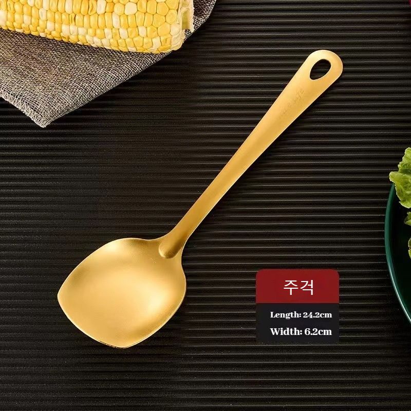 Stainless Steel Dinnerware Set Home Creative Korean Cutlery Golden Spoon Korean-style Hot Pot Cutlery Set Kitchenware Set