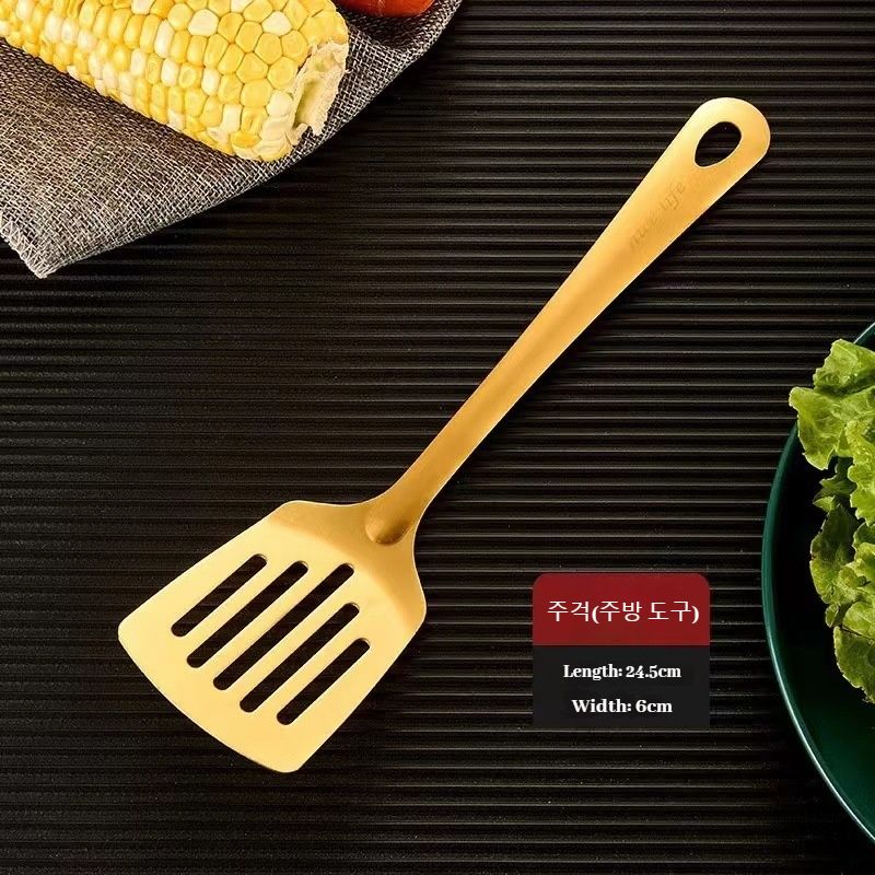 Stainless Steel Dinnerware Set Home Creative Korean Cutlery Golden Spoon Korean-style Hot Pot Cutlery Set Kitchenware Set