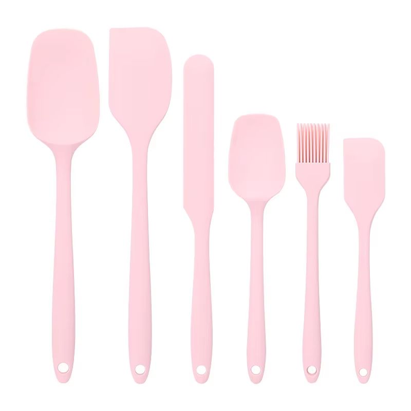 6pcs Silicone Spatula set for baking-cake frosting kit with brush, non-stick scrapers & cream spreads | cute kitchen gadgets
