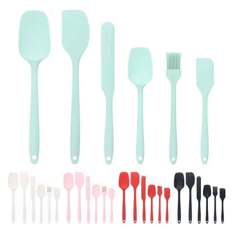 6pcs Silicone Spatula set for baking-cake frosting kit with brush, non-stick scrapers & cream spreads | cute kitchen gadgets