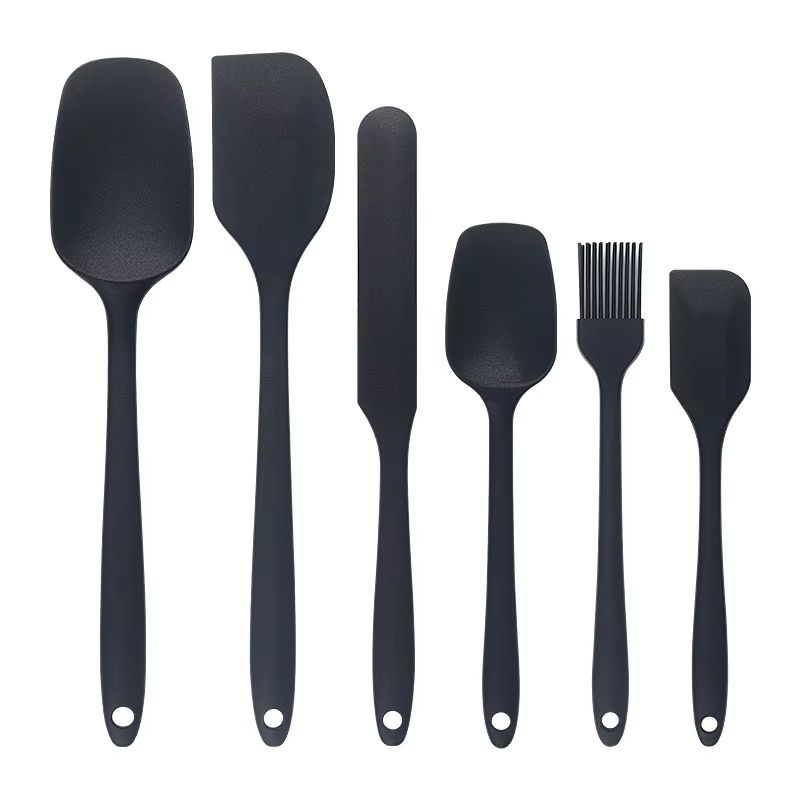 6pcs Silicone Spatula set for baking-cake frosting kit with brush, non-stick scrapers & cream spreads | cute kitchen gadgets
