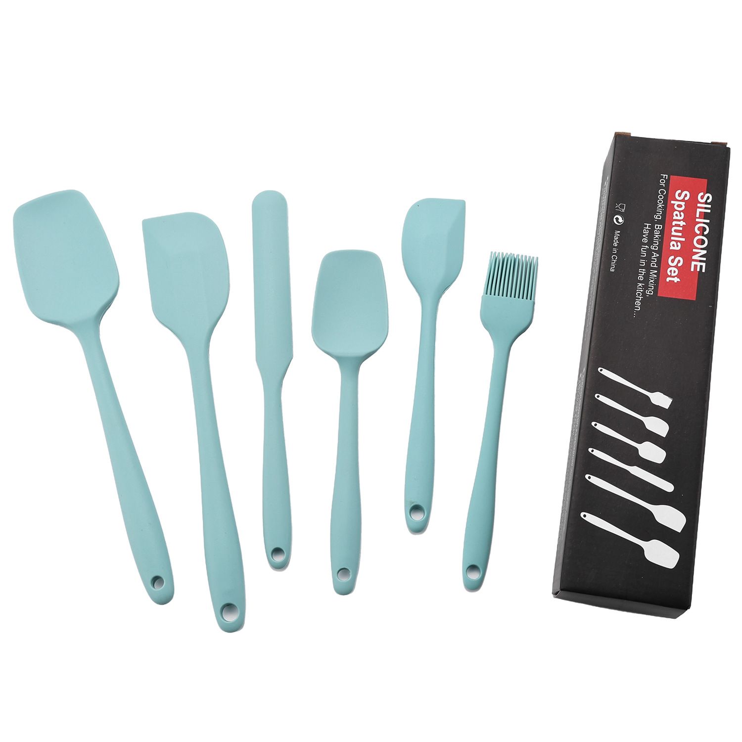 6pcs Silicone Spatula set for baking-cake frosting kit with brush, non-stick scrapers & cream spreads | cute kitchen gadgets
