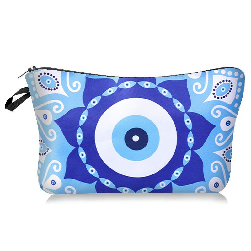 Cosmetic Bag Devil Eye Print Makeup Bag Pencil Case Evil Eyes Pattern Toiletry Bag Travel Organizer