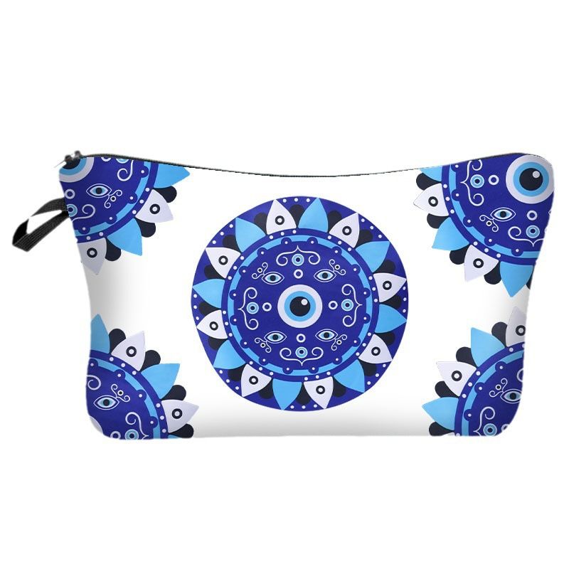 Cosmetic Bag Devil Eye Print Makeup Bag Pencil Case Evil Eyes Pattern Toiletry Bag Travel Organizer