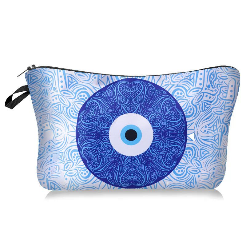 Cosmetic Bag Devil Eye Print Makeup Bag Pencil Case Evil Eyes Pattern Toiletry Bag Travel Organizer