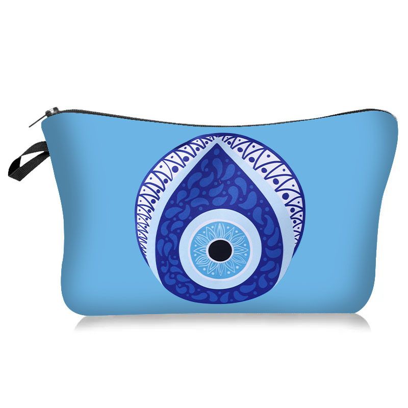 Cosmetic Bag Devil Eye Print Makeup Bag Pencil Case Evil Eyes Pattern Toiletry Bag Travel Organizer