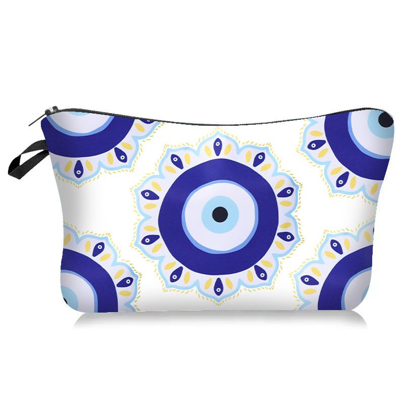 Cosmetic Bag Devil Eye Print Makeup Bag Pencil Case Evil Eyes Pattern Toiletry Bag Travel Organizer