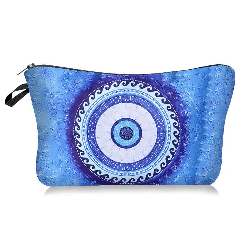 Cosmetic Bag Devil Eye Print Makeup Bag Pencil Case Evil Eyes Pattern Toiletry Bag Travel Organizer