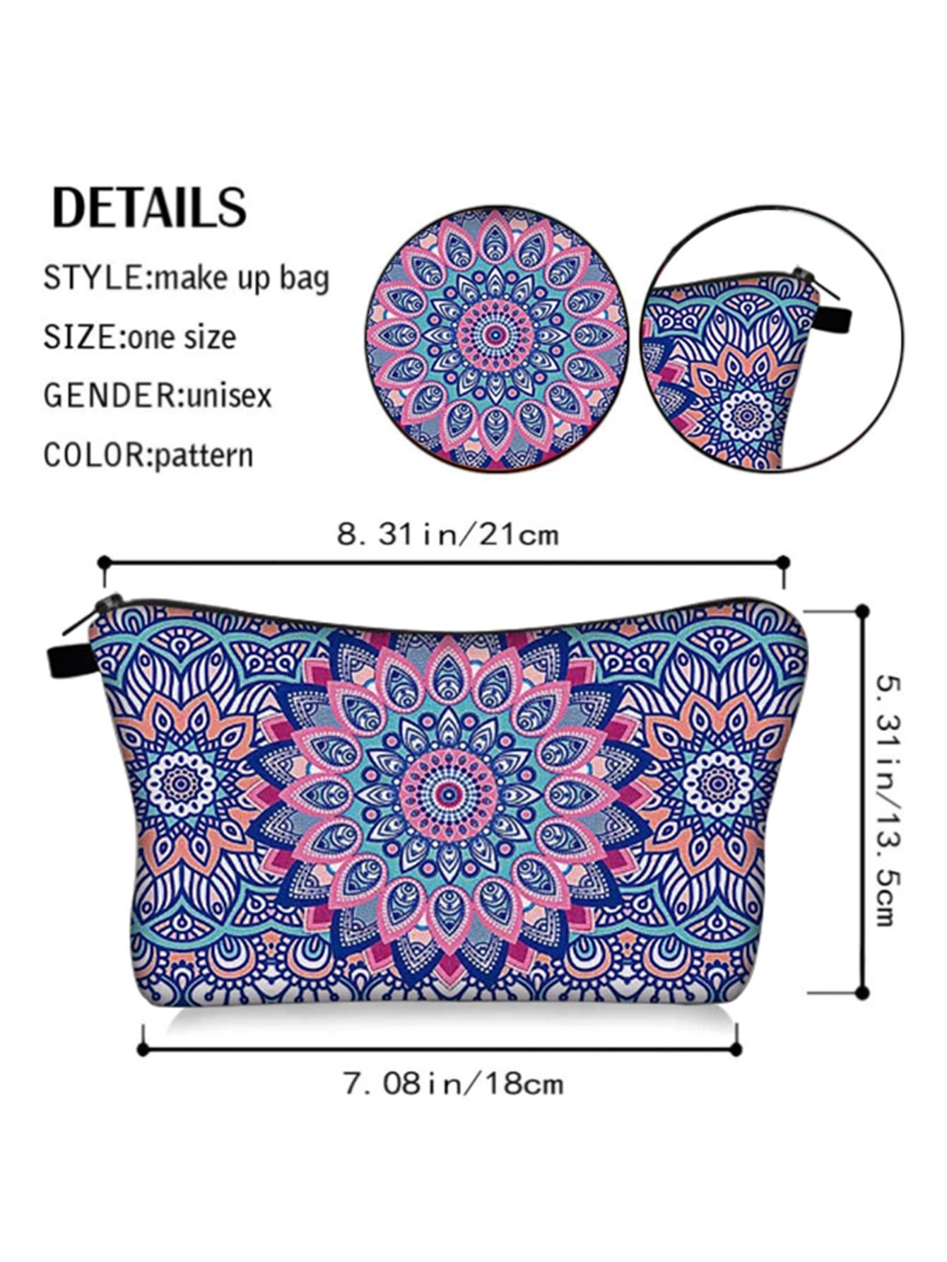Makeup Bag Toiletry Pouch Cosmetic Bag with Zipper Travel Packing Bag 8.7x 5.3 Inch Small Cosmetic Bags Accessory Organizer