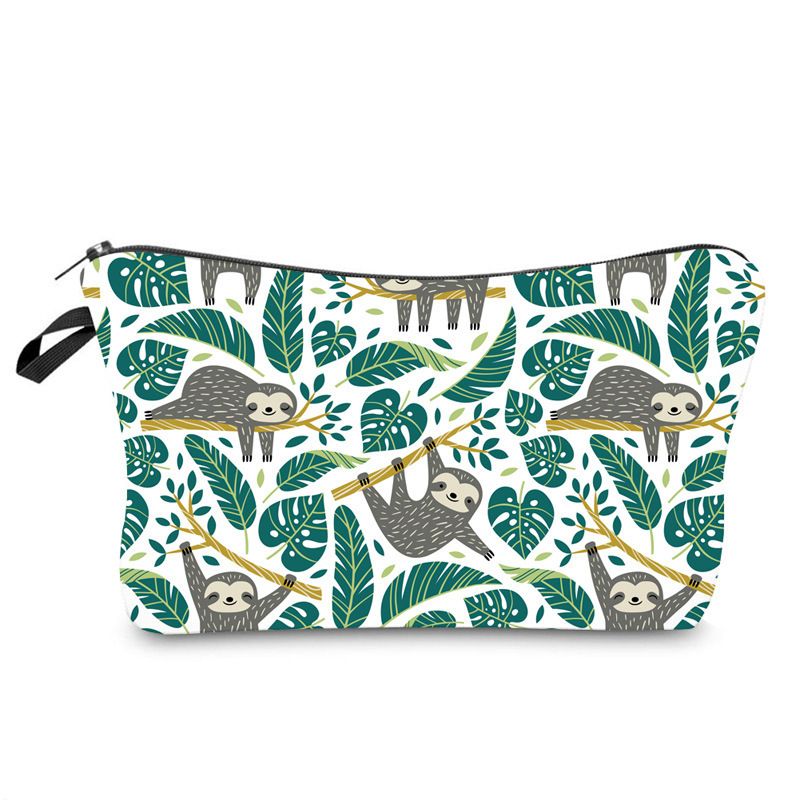 Cartoon Cute Sloth Printing Cosmetic Bag Wallet Mini Wallets Coin Purses Kids Bags Female Pouch Change Purse Children's Zero Wallet Cartoon Bags