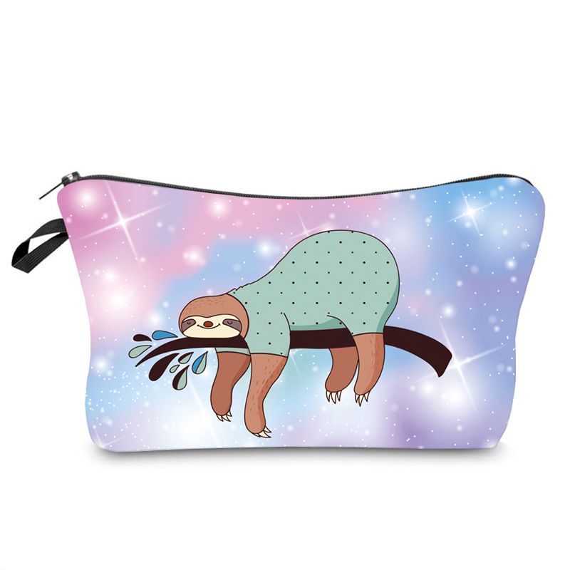 Cartoon Cute Sloth Printing Cosmetic Bag Wallet Mini Wallets Coin Purses Kids Bags Female Pouch Change Purse Children's Zero Wallet Cartoon Bags
