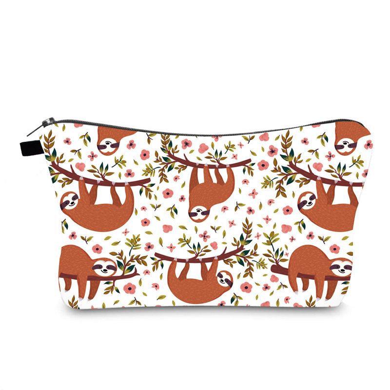 Cartoon Cute Sloth Printing Cosmetic Bag Wallet Mini Wallets Coin Purses Kids Bags Female Pouch Change Purse Children's Zero Wallet Cartoon Bags